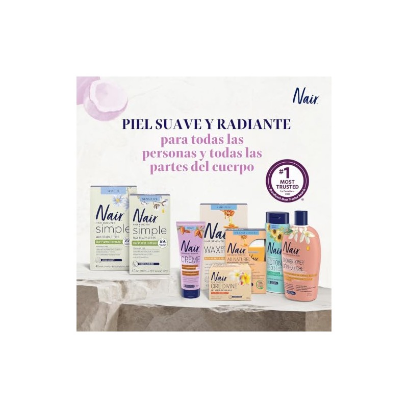 Fórmula sensible Nair Glides Away con aceite de coco, para