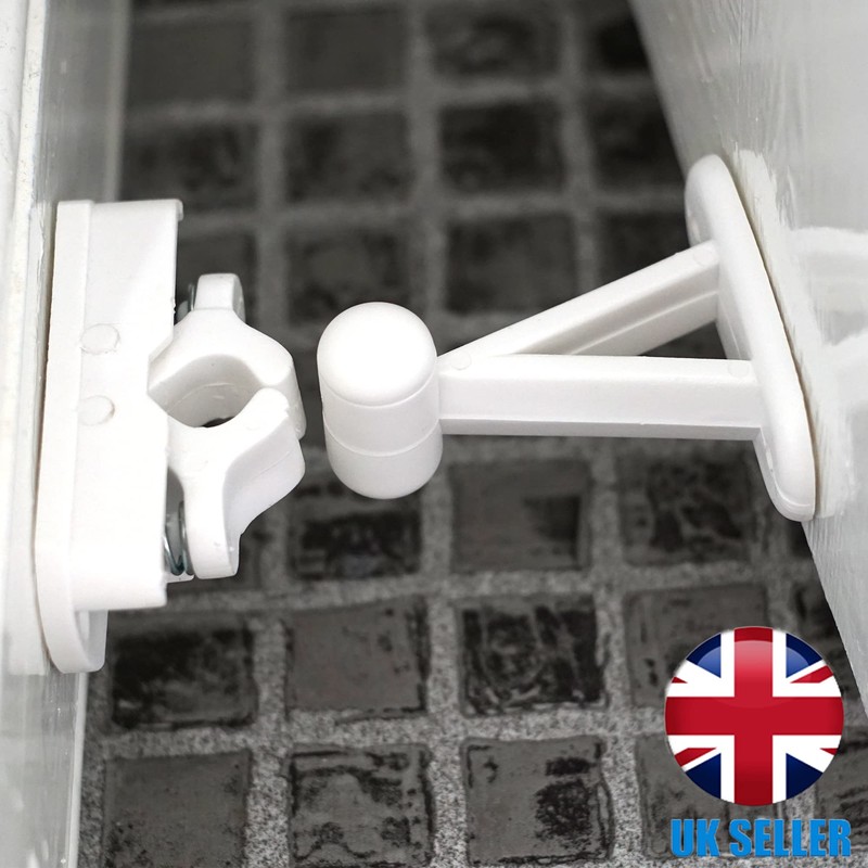 Quality Auto Spring White Door Holder Catch/Lock Fixings Included Bedroom/Bathroom/Living