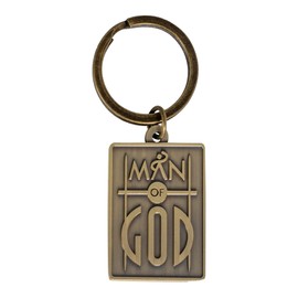 Dicksons Man of God Blessed Antique Bronze Finish Zinc Alloy Metal, Christian Inspirational, Split Key Ring, for Bible Bag, Backpack, Purse, Duffle, Lanyard or Wallet, Keychain 2-Piece Pack