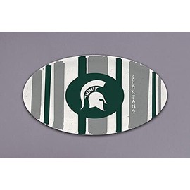 Magnolia Lane Michigan State - Placa a rayas, 30,5 cm de ancho, espartanos ovalados