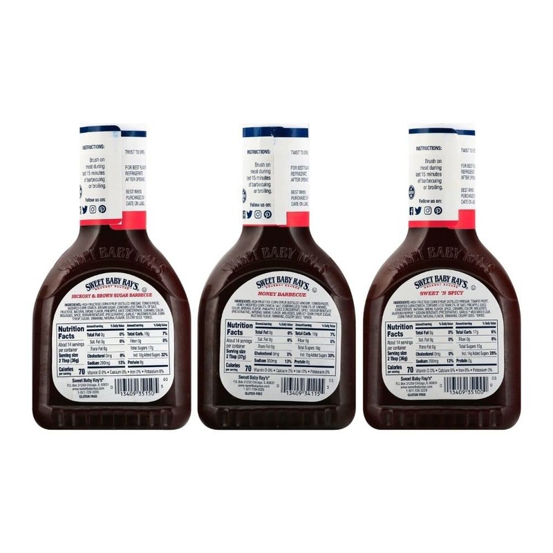 Sweet Baby Ray's Variety BBQ Sauce Set - Honey, Hickory,