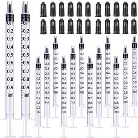 Gufastoe Pack of 50 1 ml Syringe with Protective Caps for Industrial or Animal Feed