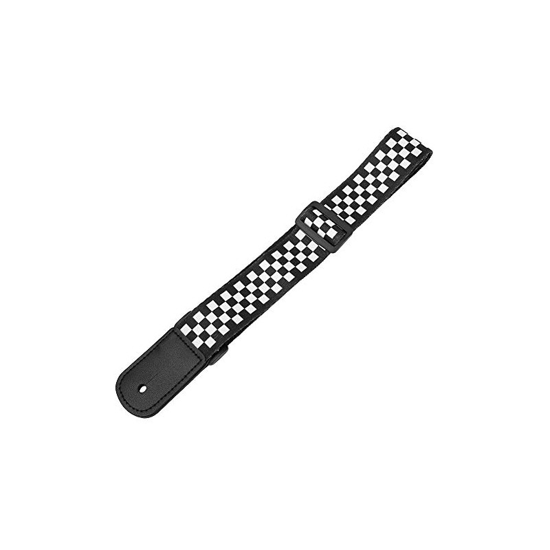 Guitar Shoulder Strap, Black and White Pattern Adjustable Guitar Shoulder