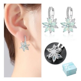 CRYZMITOL 2pz Aretes de Orquídea Mujer con Circonita Cúbica Pendientes Para Mujeres, joyeria Moda,Regalo para Mujer Niñas Aretes regalo