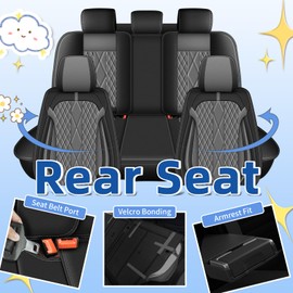 AOMSAZTO Car Seat Covers Full Set Fit for Toyota Prius 2001-2015: Faux Leather Car Seat Covers Comfortable Waterproof Durable Compatible Airbag(5 Seat Covers Grey)