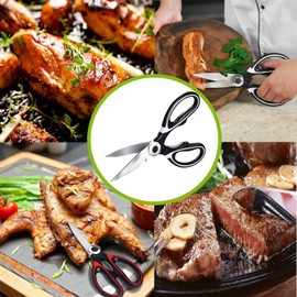 Mumoo Bear Heavy Duty Kitchen Scissors, Sharp Kitchen Scissors Multipurpose Utility Stainless Steel Scissor, Kitchen Shears for Chicken, PoultryMeat, Vegetables, Herbs, BBQ,Bottle & Jar Opener