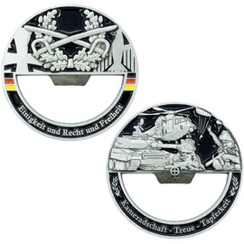 Café Viereck ® German Army Bottle Opener Coin Challenge Coin Bottle Opener Diameter 5 cm Army