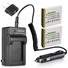 Kastar Battery 2 Pack and AC Travel Charger for Polaroid T10035 T1031 T-1031 T1035 T-1035 T1232 T1234 T-1234 T1235 T-1235, PRAKTICA DMMC3D DMMC-3D LM 10-TS LM 12-TS, RICOH HD-TD910 T1200 T-1200