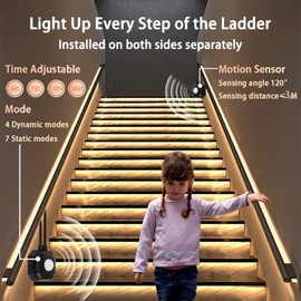 Motion Activated Under Bed Lights,9.8ft Motion Sensor LED Light Strip with Remote Control,5050 RGB LED Night Lights with Automatic Shut Off Timer for Indoor,Bed,Wardrobe, Cabinet,Corridor,Stair Decor