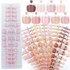216Pcs French Tip Press on Toenails Nude Fake Toe Nails