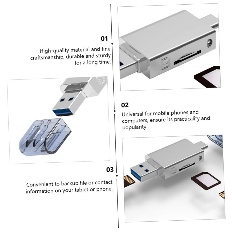 KICHOUSE USB c to Card Reader Multi-Format Card Reader for