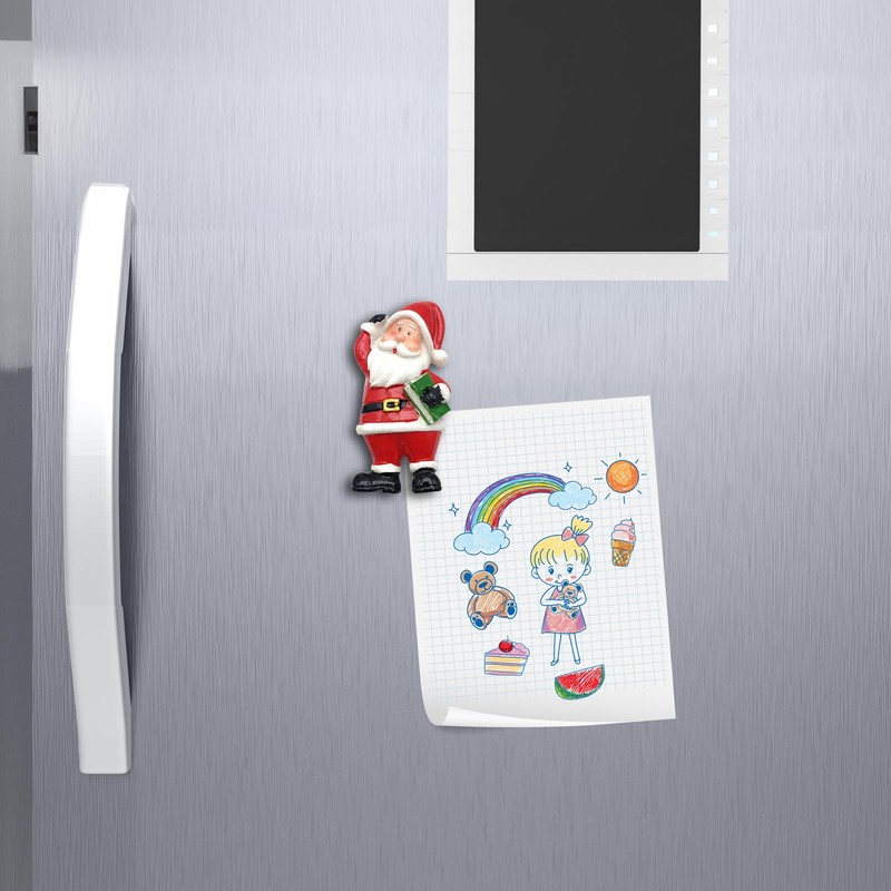 3D Fridge Magnet Santa Claus Christmas Decorative Magnet Perfect for