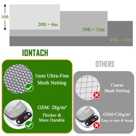 Garden Mosquito Netting 10 x 20 Ft – 1mm Fine Mesh Pest Barrier for Plants, Fruit Trees & Vegetables – Breathable 40D Polyester Netting for Patio, Balcony & Outdoor Use (White)