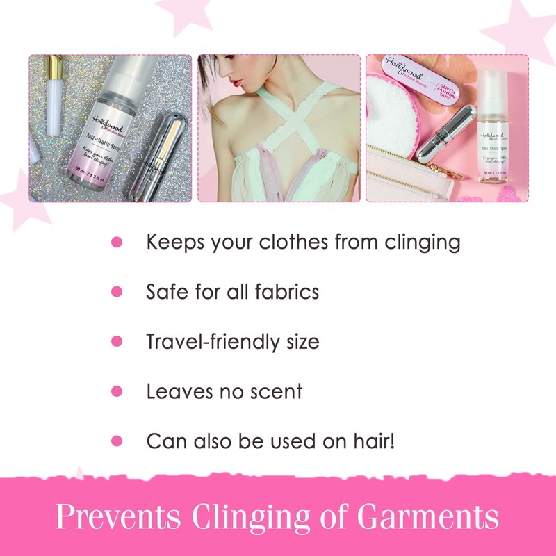 Hollywood Fashion Secrets Anti Static Spray for Clothes – Static