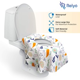 Relyo Disposable Toilet Seat Cover for Travel – 20 Pack with Covers Wrapped in Sets of 2, Non-Flushable Liners, Fits Most Seats – Kids, Toddlers, Adults