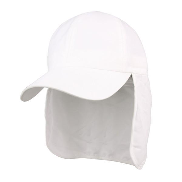 Juniper Brushed Microfiber Cap with Flap, One Size, White
