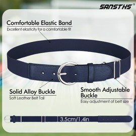 SANSTHS Baseball Belt and Socks Combo for Youth Boys Girls Softball Socks and Elastic Belt for Adult,navy,toddler