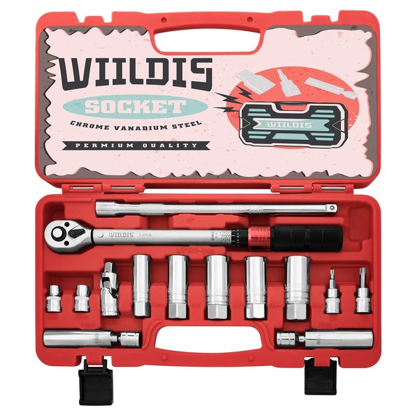 WIILDIS 14 PCS 3/8 Inch Drive Spark Plug Socket Set