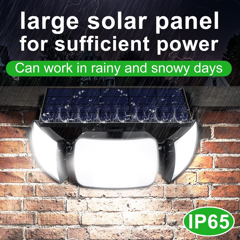 intelamp Solar Outdoor Lights 1200LM 6000mAh Security Lights with Remote