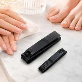 Tabon Nail Clippers Toenail Clipper Set Black Stainless Steel, 1 Set, Large + Small / 타본 손톱깎이 발톱깎이 세트 블랙 스테인리스, 1세트, 대형+소형