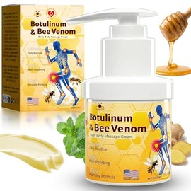Bee Venom Cream with Peppermint & Ginger - 2026 Advanced Warming Bee Venom Lotion & Muscle Rub for Back, Knees & Feet - Daily Soothing Cream for Everyday Movement with Pump (3.5oz)