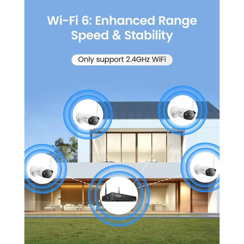ZOSI 3MP WiFi 6 Add-On Camera, Expansion Camera NVR System,