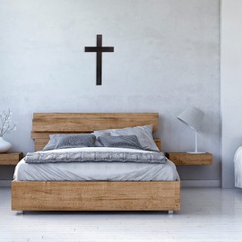 Wooden Cross Wall Mounted Wood Black Saint Jesus Cross Wall Hanging Catholic Crucifix Crosses for Home Weddings Party Meditation Gift