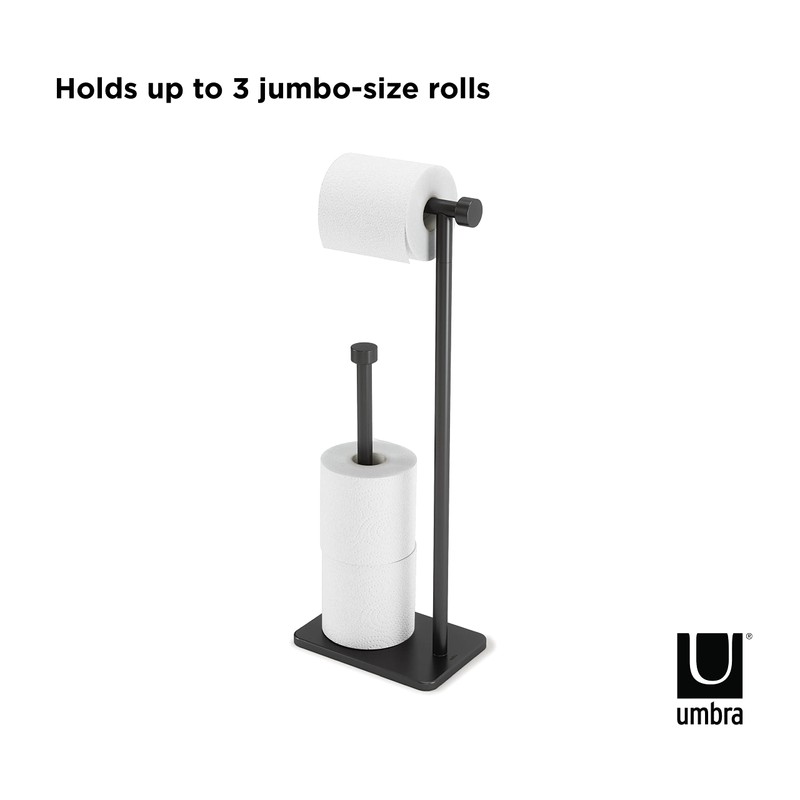 Umbra Cappa Toilet Paper Holder & Reserve, Black