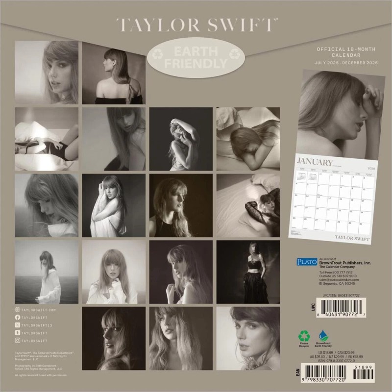 Plato Taylor Swift | 2026 12x24" 18 Months Square Wall