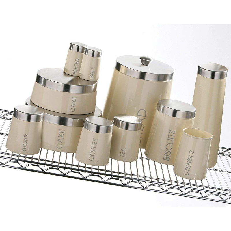 Premier Housewares Conical Tea Canister - Cream