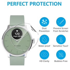 KUSINHOKA 3 Pack Screen Protector for Withings Scanwatch 2 42mm,HD Clear Scratch Resistant Bubble Free Easy Installation，Ultra Thin TPU Full Coverage Flexible Soft Film
