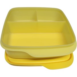 Tupperware to Go Lunch Box Clever Break 550 ml Lunch Box with Divider Eco+ School Tin with Divider (Clever Break 550 ml Yellow)