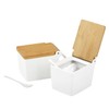IMPRESA 2-Pack Japanese-Style Salt Box - Moisture-Barrier Lid Salt Cellar