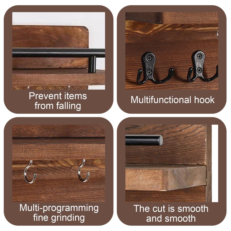 Aegistus Key Holder for Wall Decorative with 5 Key Hooks,