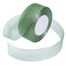 Loomesh Sage Green Ribbon for Gift Wrapping 1-1/2 inch Sheer Organza Ribbon for Flower Bouquet Tulle Chiffon Ribbons for Wedding Invitations Christmas Decorations Crafts 50 Yards