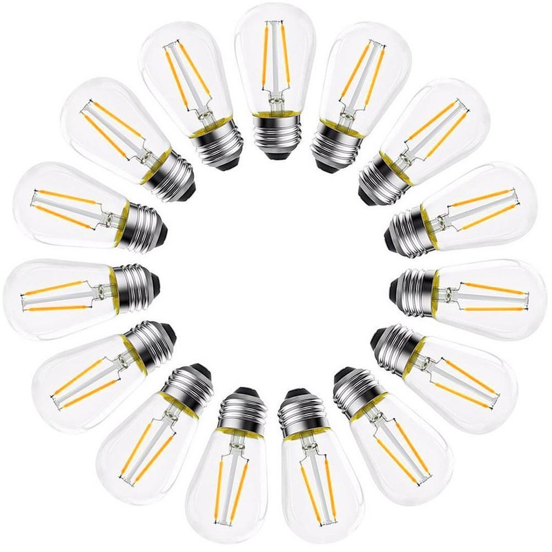 15 Pack LED S14 Replacement Light Bulbs E26 2W Bulbs