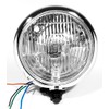 5¾ Inch H4 Headlight Black Chrome Bates Style with Parking
