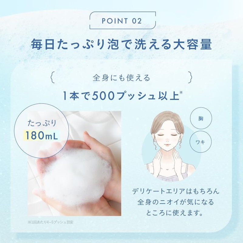 LunaMavie(ルナメヴィ) デリケートバブルウォッシュ 180ml デリケートゾーン におい かゆみ むれ ボディソープ 弱酸性 ホワイトラベンダーの香り