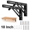 2 Pack 6 Inch Folding Shelf Brackets, 90° Metal Wall
