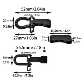 Bxian 4PCS Zinc Alloy Black Parachute Cord Bracelet Release Clasps Adjustable Screw Pin Suitable for Pet Chain Hardware and DIY Accessories