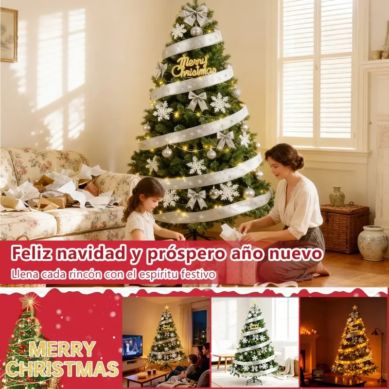 HERFLOS INTERACTIVO - Árboles De Navidad 2.2m Verde Pino Artificial
