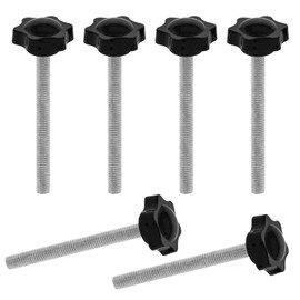 JJWNMLL 6PCS Clamping Screw Knob Star Screw M10 * 100mm Thumb Screws Bolts Thread Replacement Star Hand Knob Tightening Screw, Black Grip