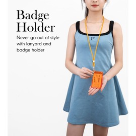 SENLLY Badge Holder with Lanyard, Minimalist Soft Transparent ID Card Holder