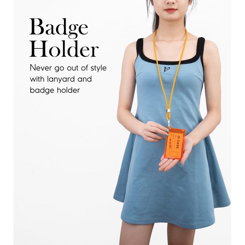 SENLLY Badge Holder with Lanyard, Minimalist Soft Transparent ID Card