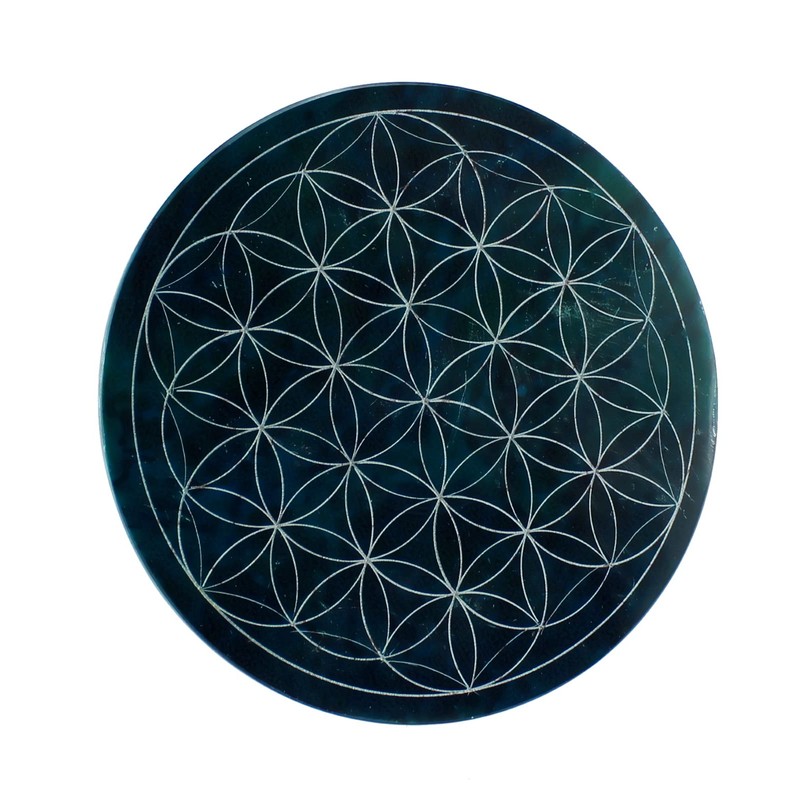 Budawi® Soapstone Coasters Set Round Flower of Life 7 Pieces