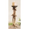 BLACK FOREST DECOR Antler Pillar Candle Holder, Polyresin, 6 1/4"