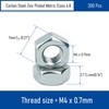 FOCMKEAS 200PCS M4-0.7 Hex Nuts, Carbon Steel Metric Coarse Thread