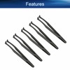 Auniwaig 5pcs Precision Plastic Tweezers, Curved Tip Anti-Static Tweezers for