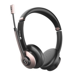 Earbay - Auriculares inalámbricos Bluetooth con micrófono con cancelación de ruido, auriculares en la oreja con micrófono silencio, manos libres para PC Zoom/Ms Teams/Skype/Dual