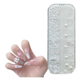 Mouyic Media Perla Para Decoracion De Uñas Manicura